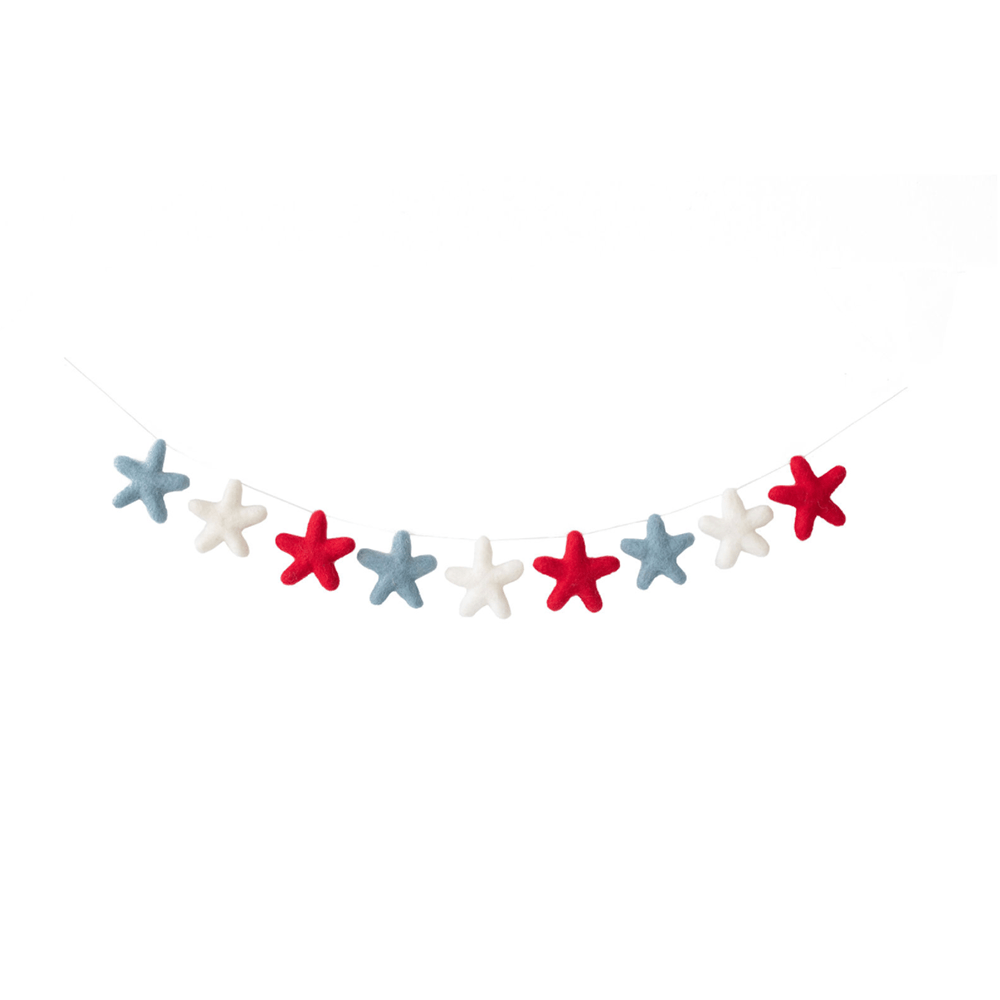 Star Spangled Wool Felt Garland, Shopsweetluluss