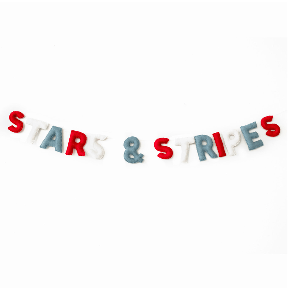 Stars & Stripes Wool Felt Garland, Shopsweetluluss