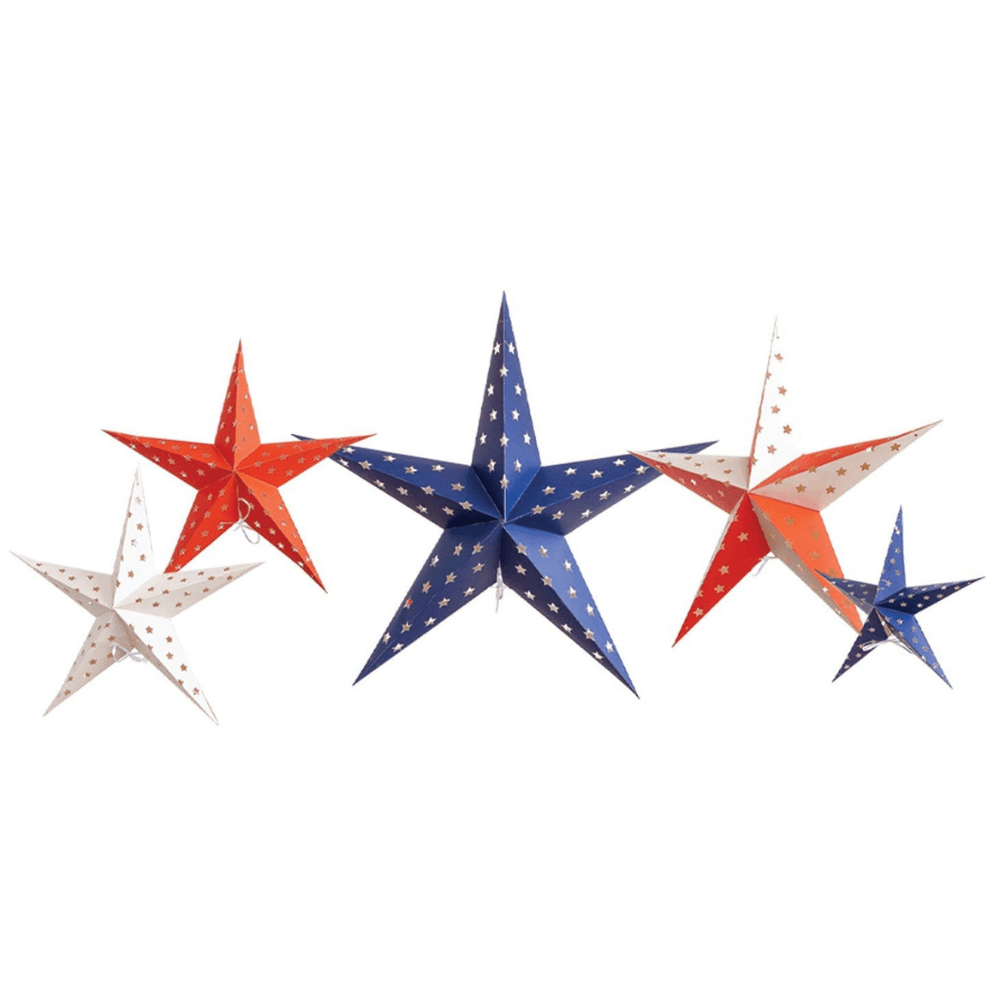 Stars and Stripes Decorative Hanging Stars, Shopsweetluluss