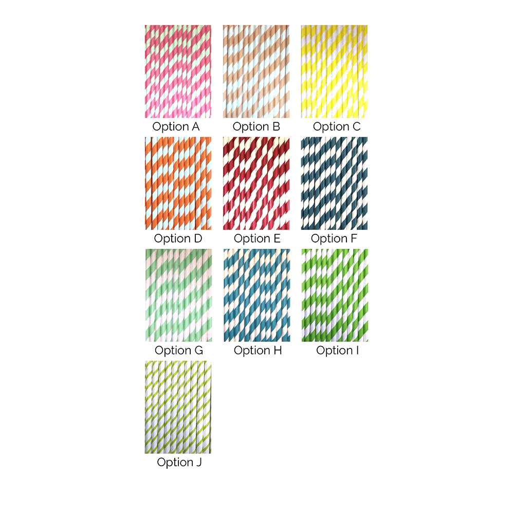 Striped Paper Straws, 10 Color Options, Shopsweetluluss