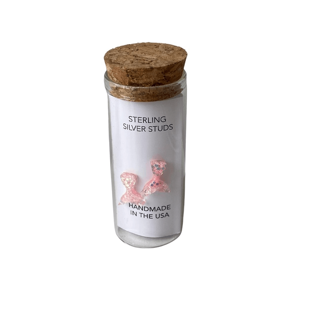 Stud Earrings in a Bottle - Pink Mermaid, Shopsweetluluss