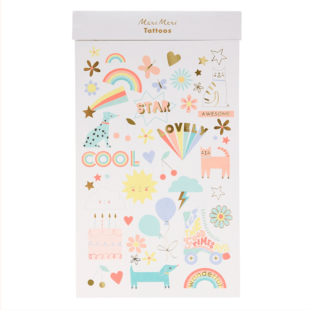 Summer Icon Tattoo Sheets, Shopsweetluluss
