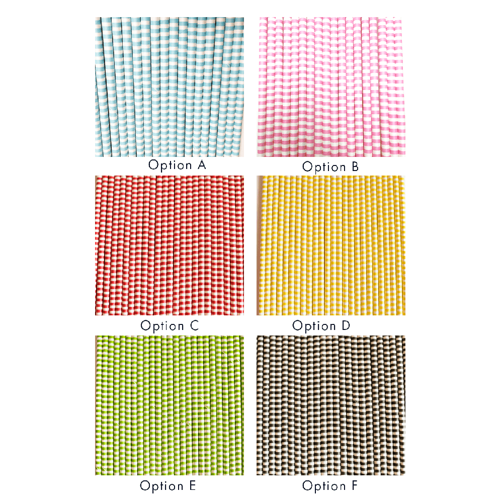 Thin Striped Paper Straws, 6 Color Options, Shopsweetluluss