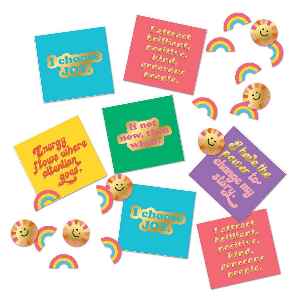 Think Positive Sticker Confetti, Shopsweetluluss