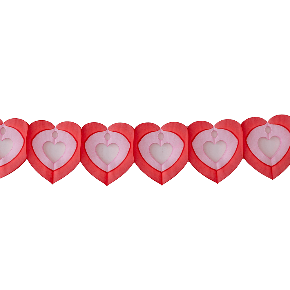 Tissue Heart Garland - Red & Pink, Shopsweetluluss