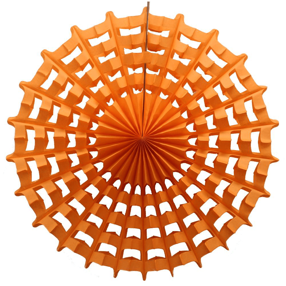 Tissue Paper Halloween Web Fan, 27" - Orange, Shopsweetluluss