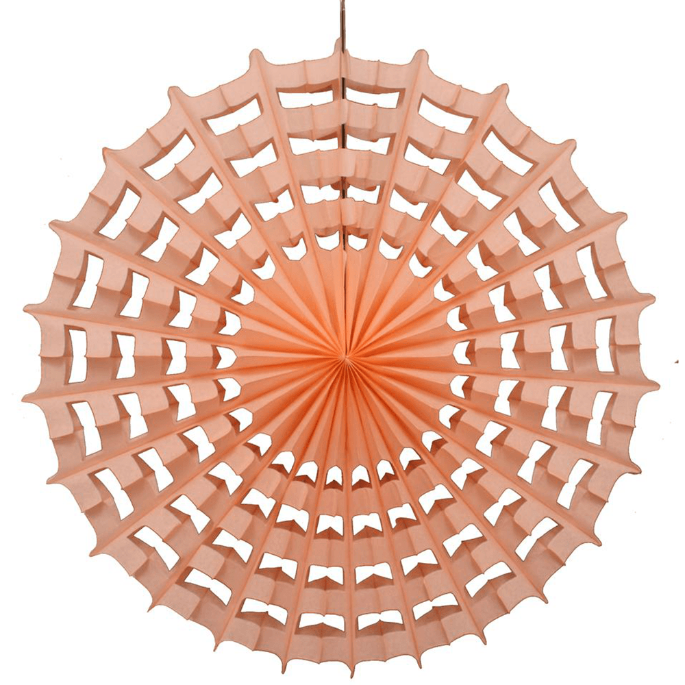 Tissue Paper Halloween Web Fan, 27" - Peach, Shopsweetluluss