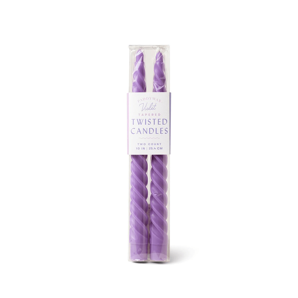 Twisted Taper Candles - Violet, Shopsweetluluss