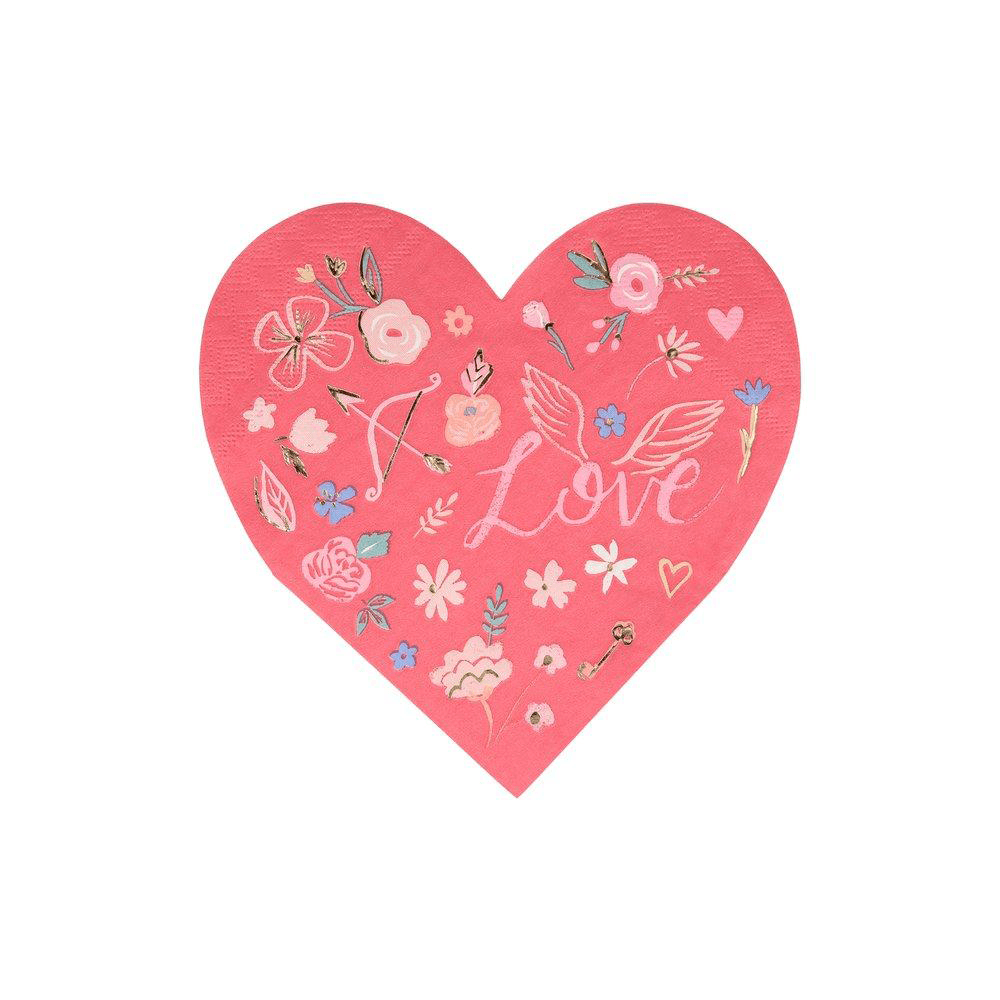 Valentine Heart Die Cut Napkins, Shopsweetluluss