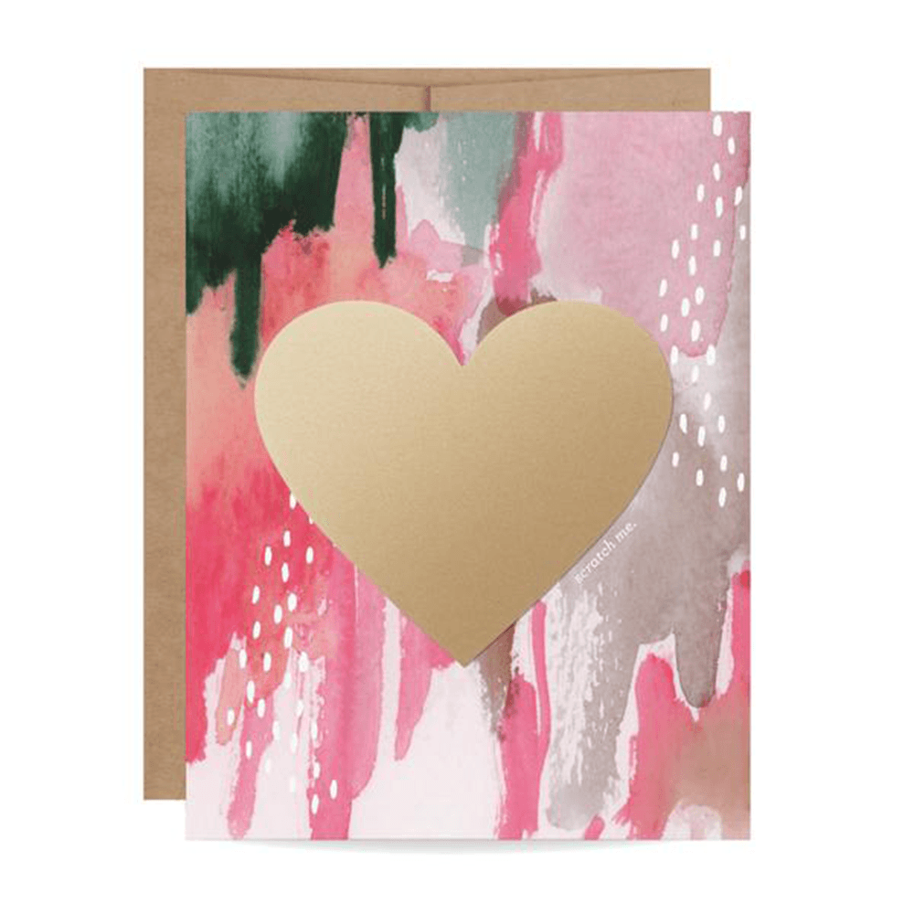 Watercolor Heart Scratch-off Card, Shopsweetluluss
