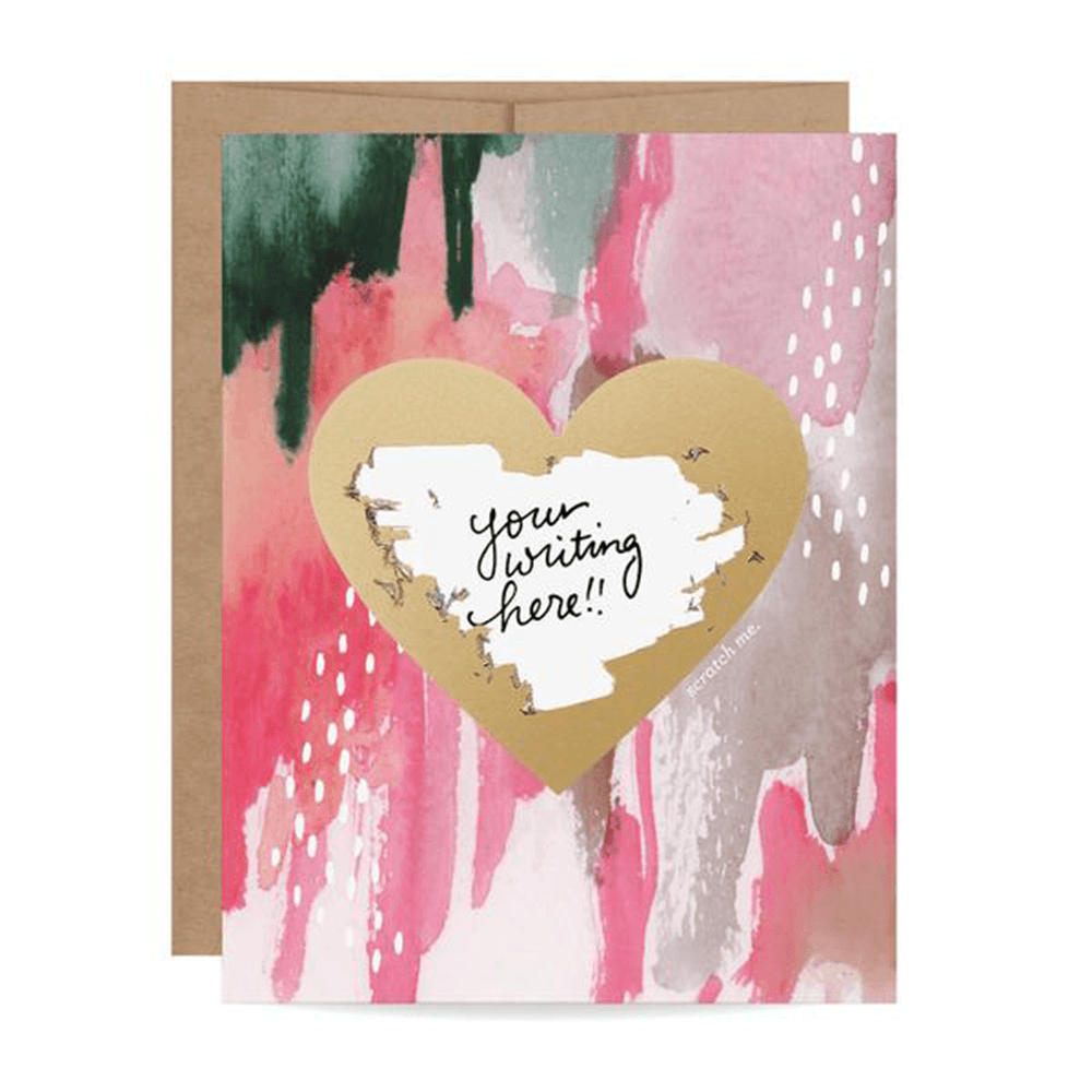 Watercolor Heart Scratch-off Card, Shopsweetluluss