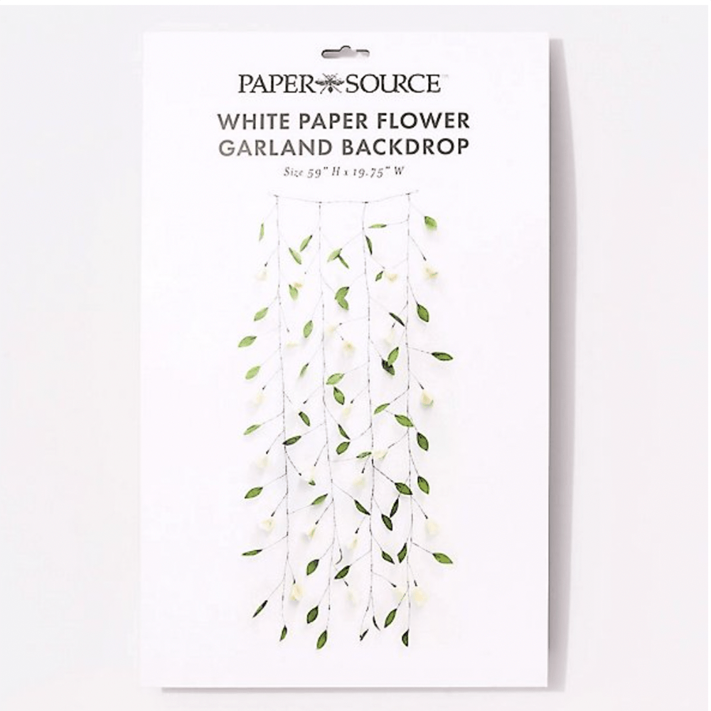 White Paper Flower Garland Backdrop, Shopsweetluluss