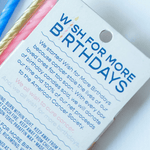 Wish For More Birthdays Party Candles - Blue, Shopsweetluluss