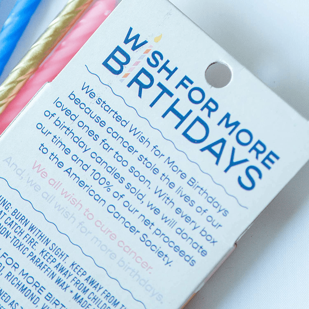 Wish For More Birthdays Party Candles - Blue, Shopsweetluluss