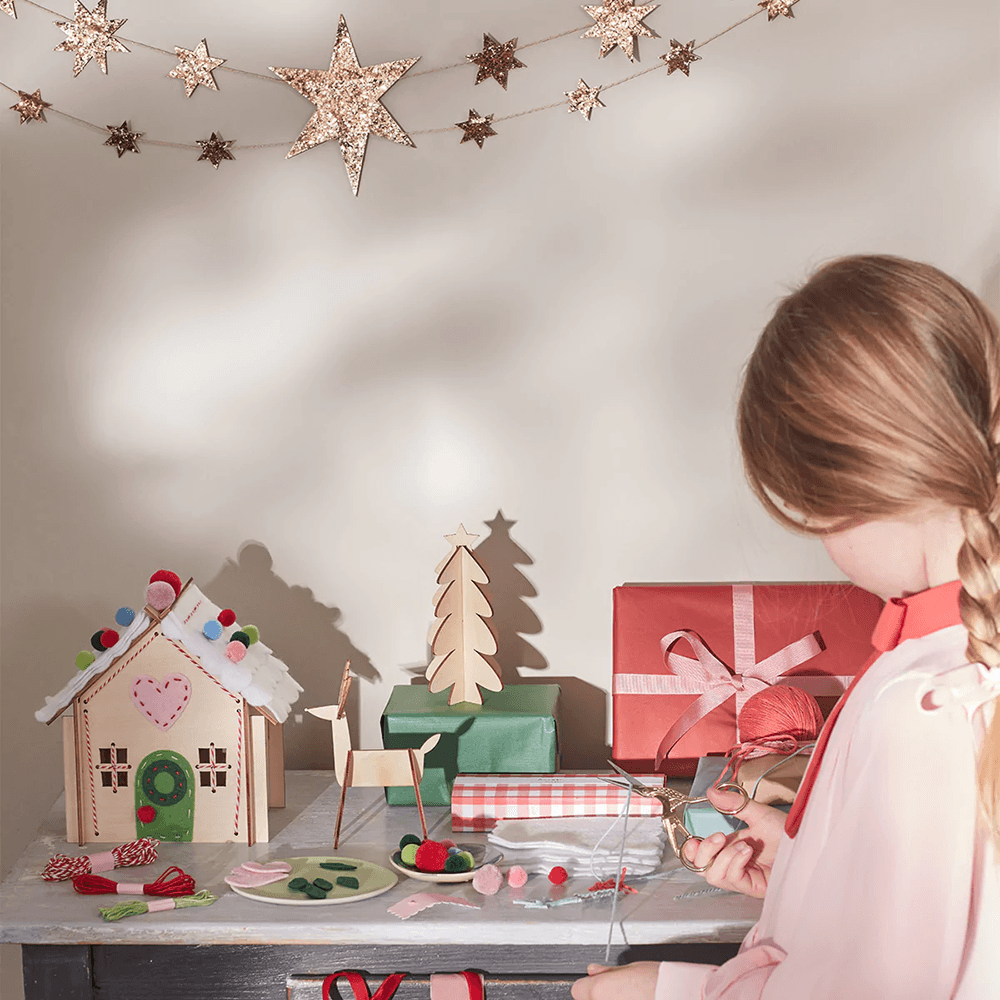 Wooden Embroidery Gingerbread House Kit, Shopsweetluluss