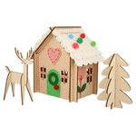 Wooden Embroidery Gingerbread House Kit, Shopsweetluluss