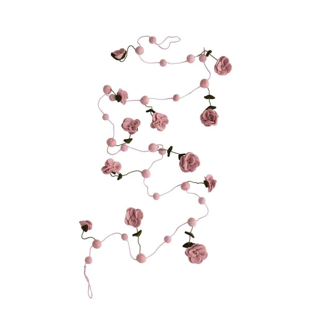 Wool Felt Flower Garland, Shopsweetluluss