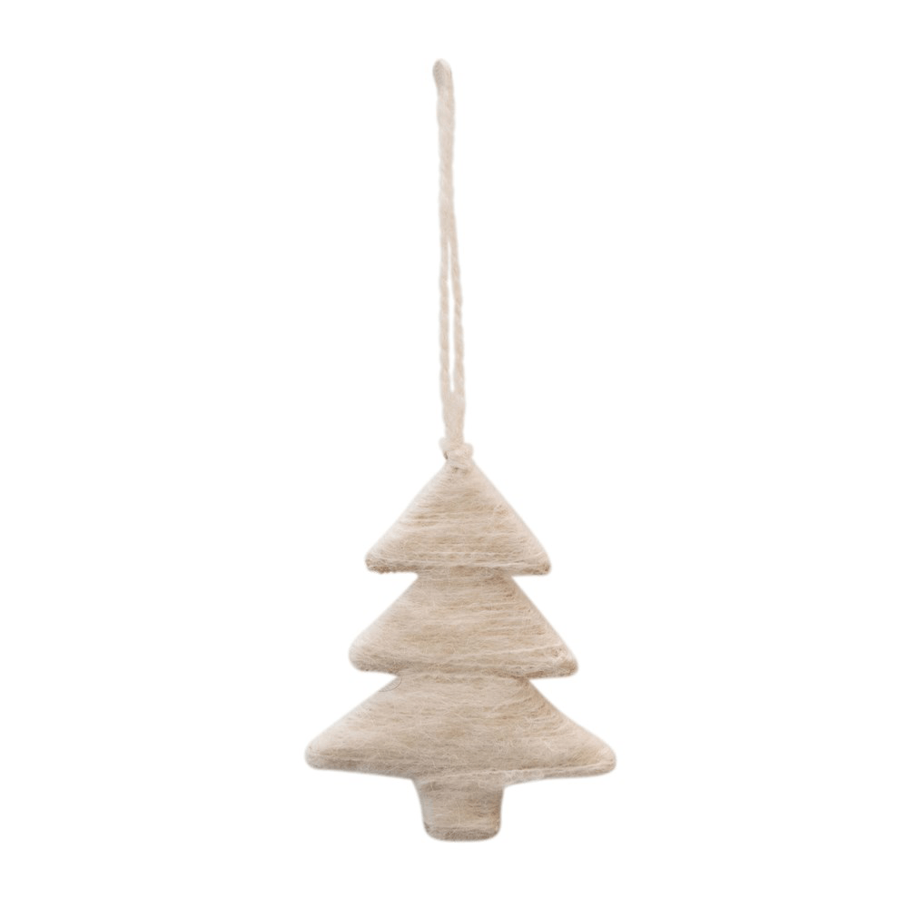 Wrapped Tree Ornament - Cream, Shopsweetluluss
