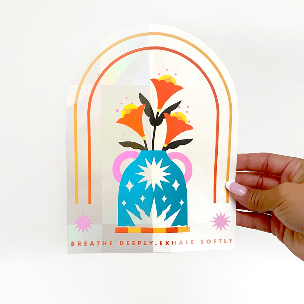 "Breathe Deeply" Sun Catcher Sticker
