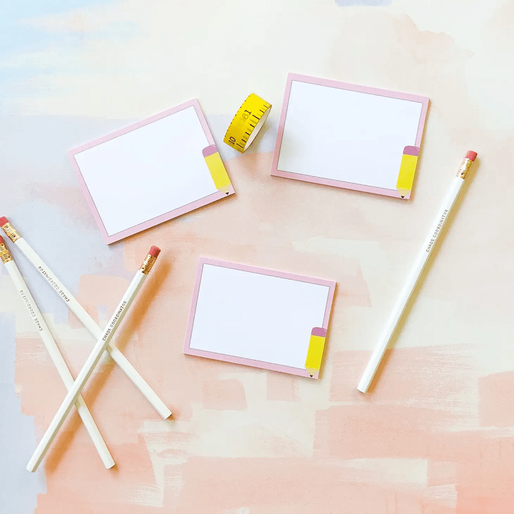 "Chaos Coordinator" Pencil & Post-It Notepad Set, Shopsweetluluss