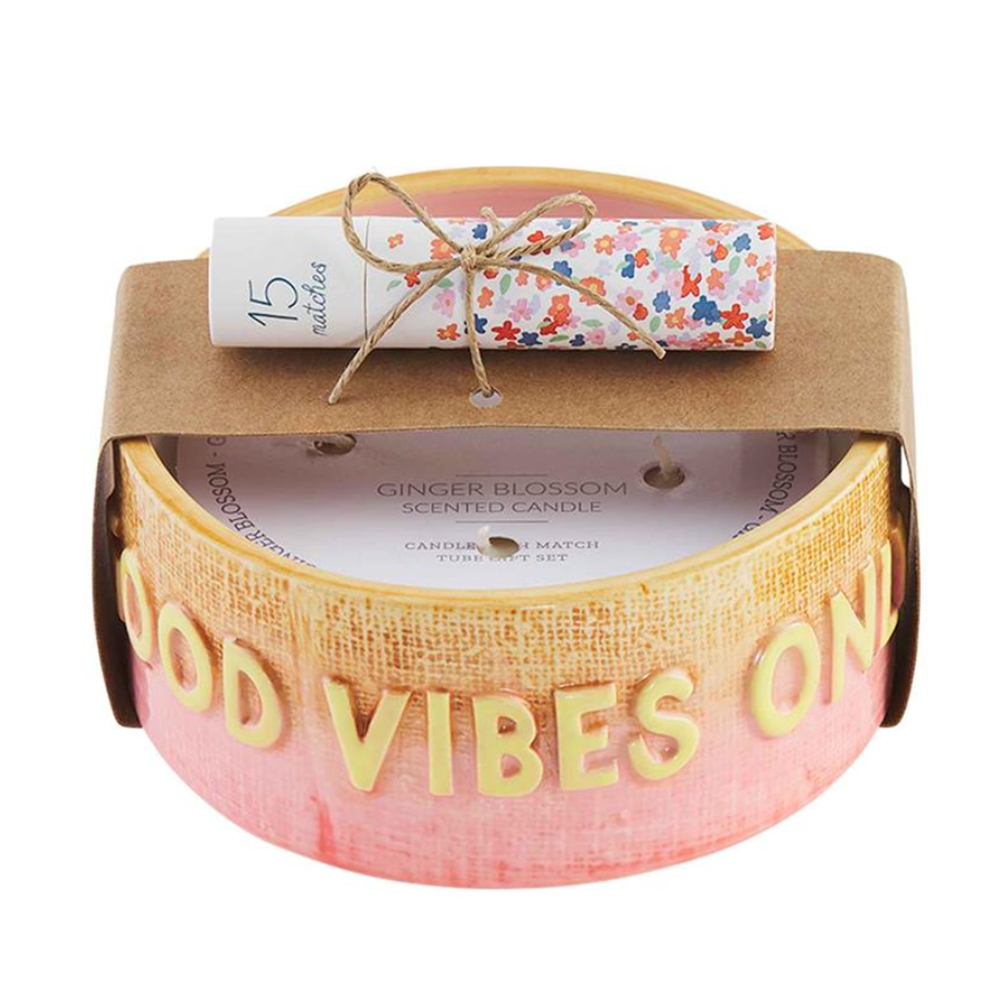 "Good Vibes Only" Candle & Match Set, Shopsweetluluss