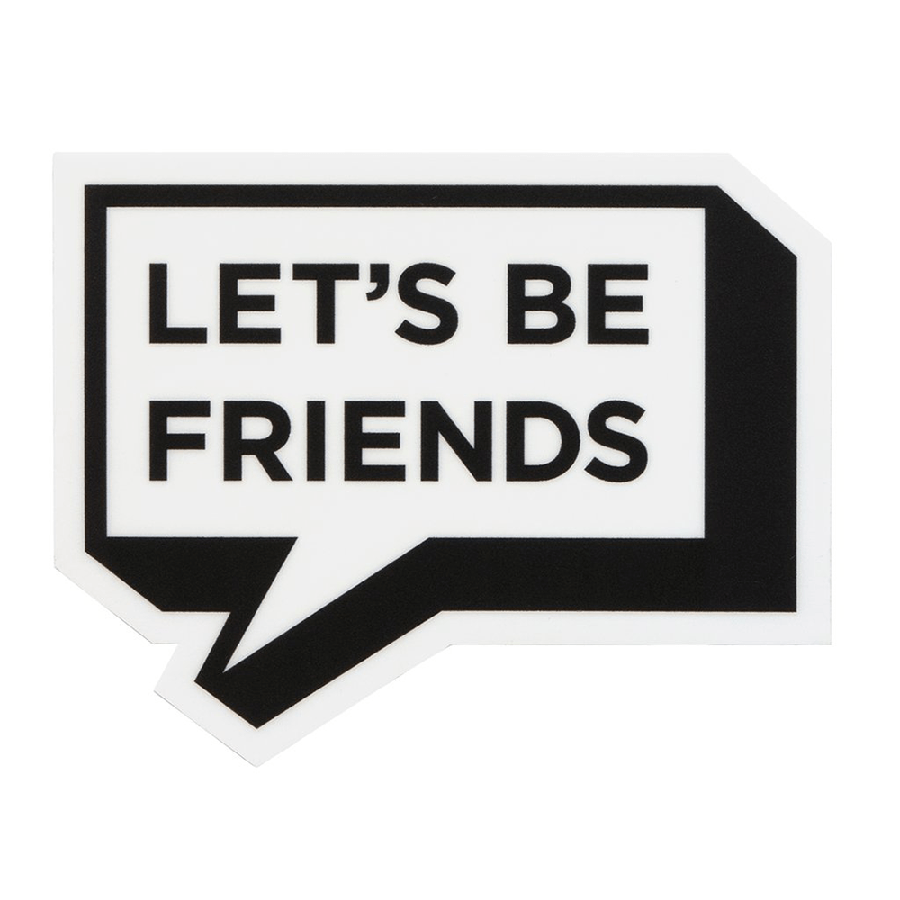 "Let's Be Friends" Sticker, Shopsweetluluss