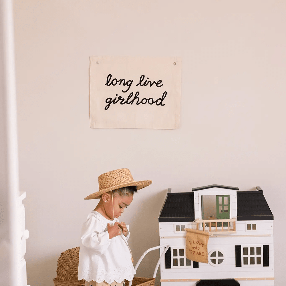 "Long Live Girlhood" Wall Hanging - Natural, Shopsweetluluss