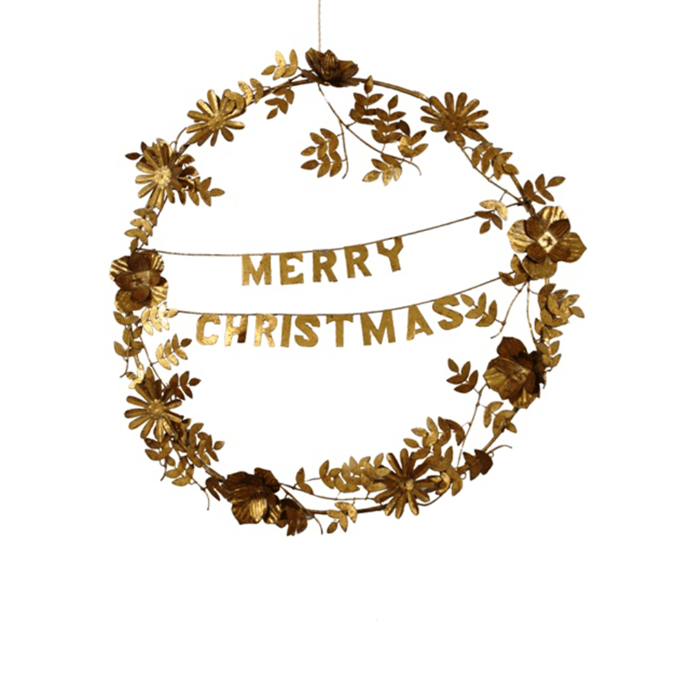 "Merry Christmas" Wreath - Gold, Shopsweetluluss