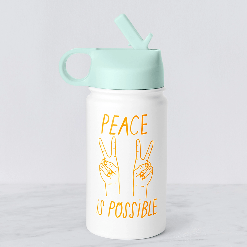 "Peace is Possible" Insulated Thermos, Shopsweetluluss