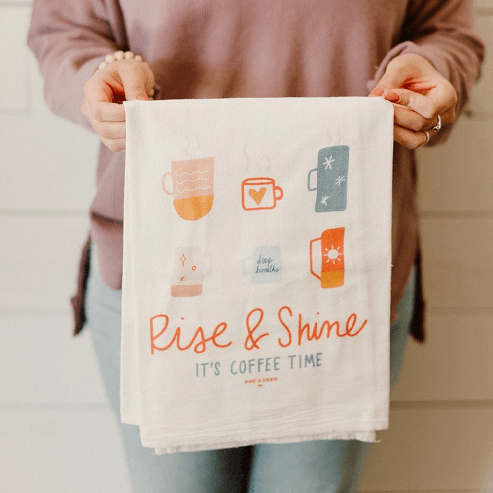 "Rise & Shine" Flour Sack Towel, Shopsweetluluss