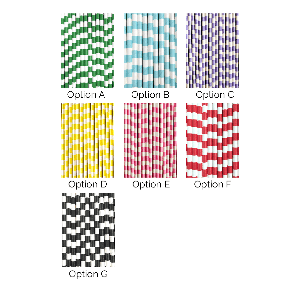 Rugby Striped Paper Straws, 7 Color Options, Shopsweetluluss