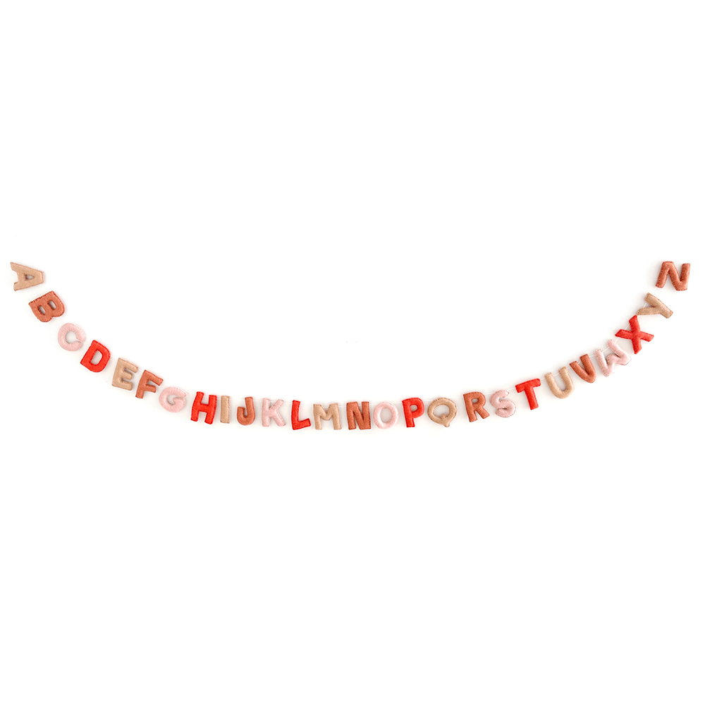 Boho Alphabet Wool Felt Garland, Shopsweetluluss