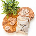 Wooden Yoga Pose Coins, Shopsweetluluss