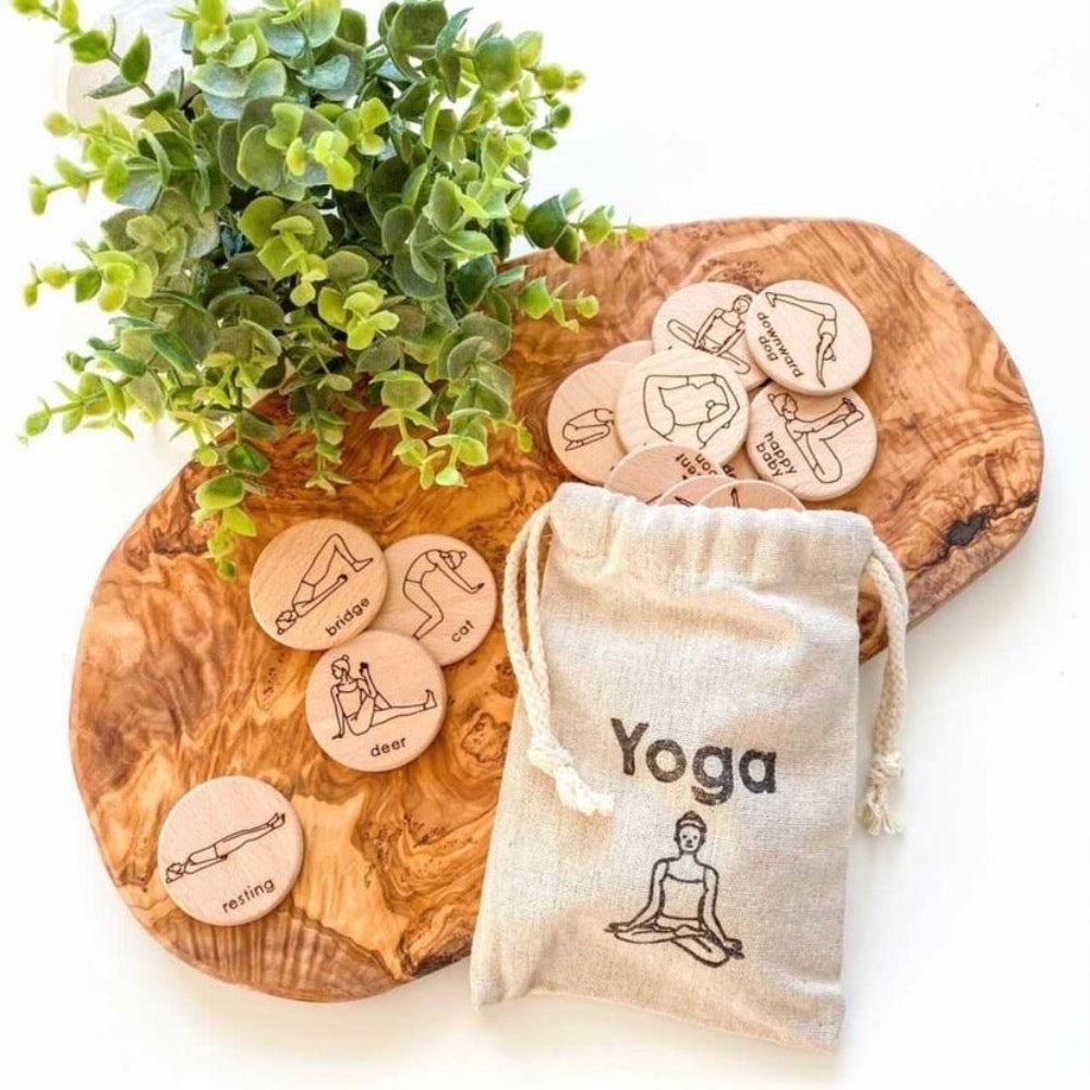 Wooden Yoga Pose Coins, Shopsweetluluss