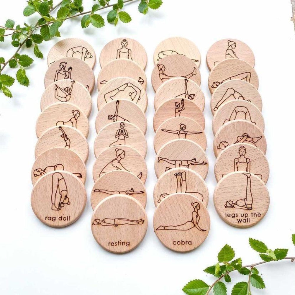 Wooden Yoga Pose Coins, Shopsweetluluss