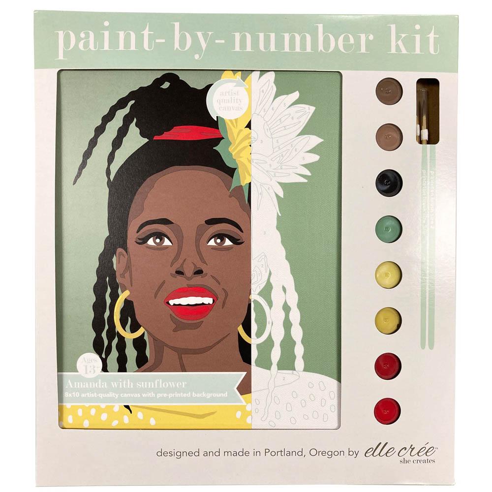 Amanda with Sunflower Paint-by-Number Kit