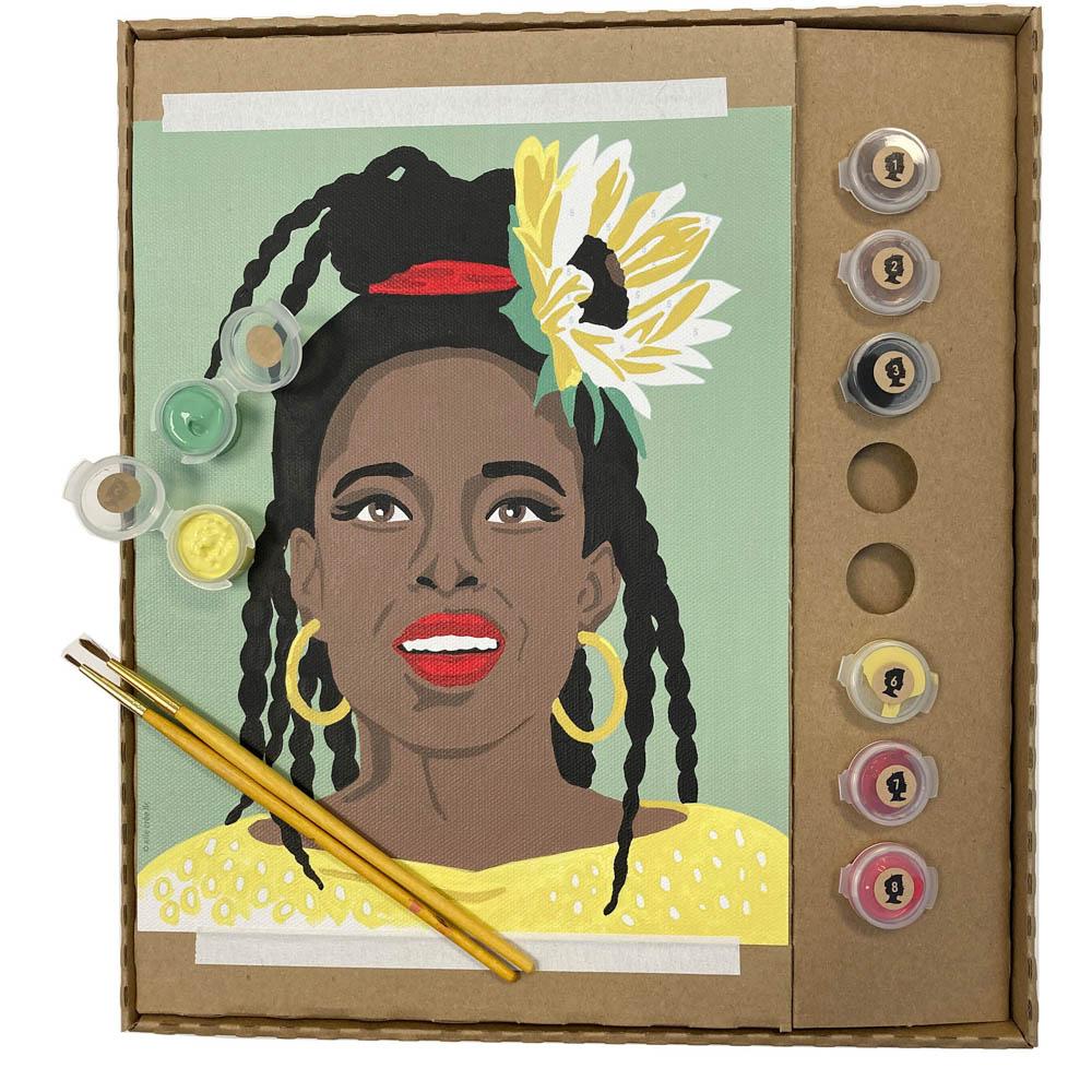 Amanda with Sunflower Paint-by-Number Kit