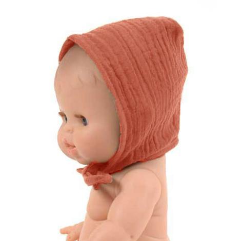 Minikane Double Gauze Doll Bonnet, Terra Cotta