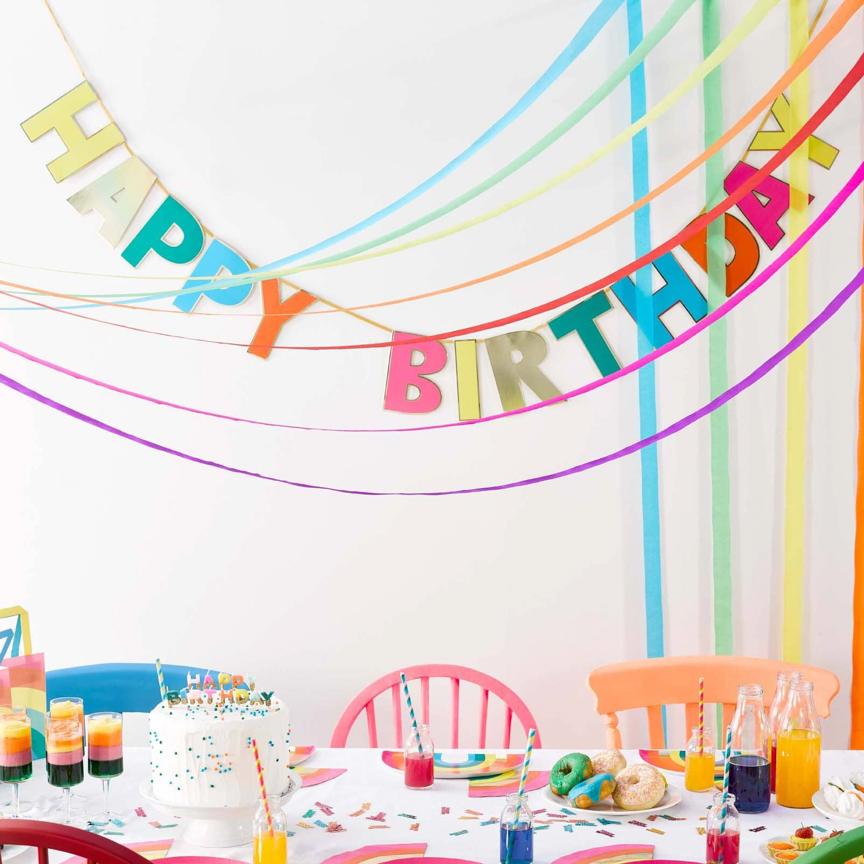 Birthday Brights Rainbow Happy Birthday Garland