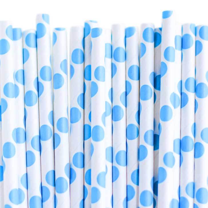 Eco Friendly Paper Straws: Bluebird Dots - Shopsweetluluss
