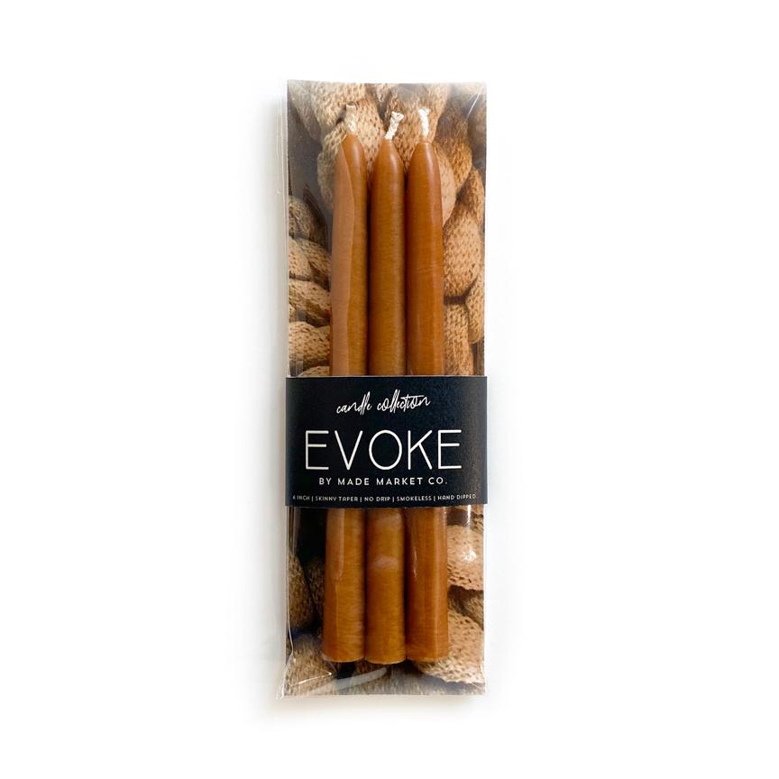 6" Skinny Tapered Candles - Camel