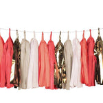 Coral, Tan, and Gold Tassel Garland