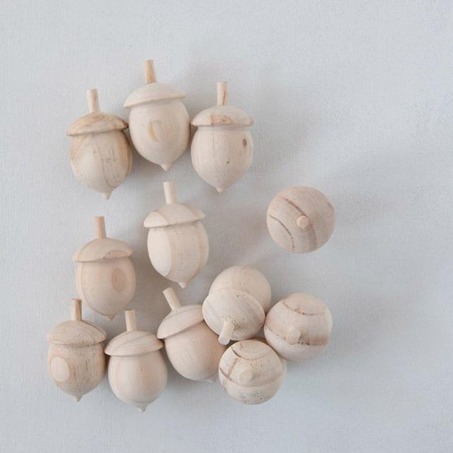 Paulownia Wood Acorn, Natural
