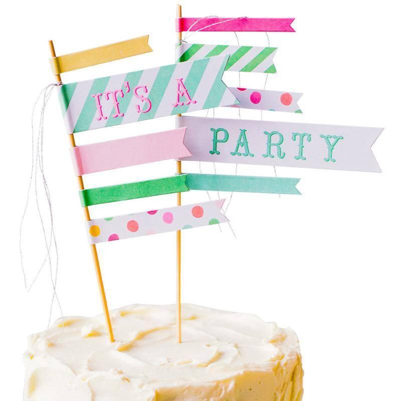 'It's a Party' Cake Topper - Shopsweetluluss