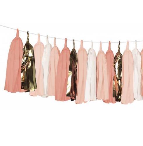 Gold and Peach Tassel Garland
