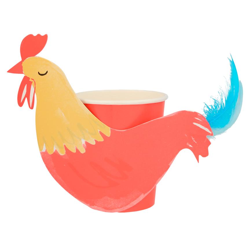On the Farm Rooster Party Cups, Shopsweetluluss