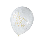 Mr. & Mrs. Gold Wedding Balloons
