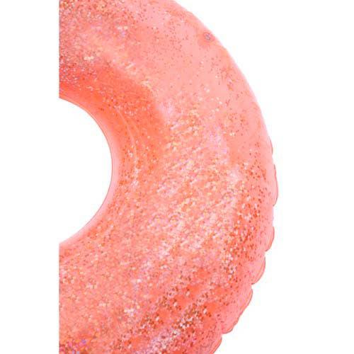 SunnyLife Glitter Pool Ring- Neon Coral