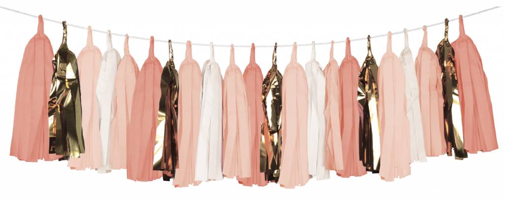 Gold and Peach Tassel Garland