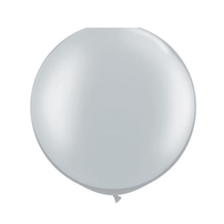 3 Foot Round Balloon, Silver, Jollity Co.